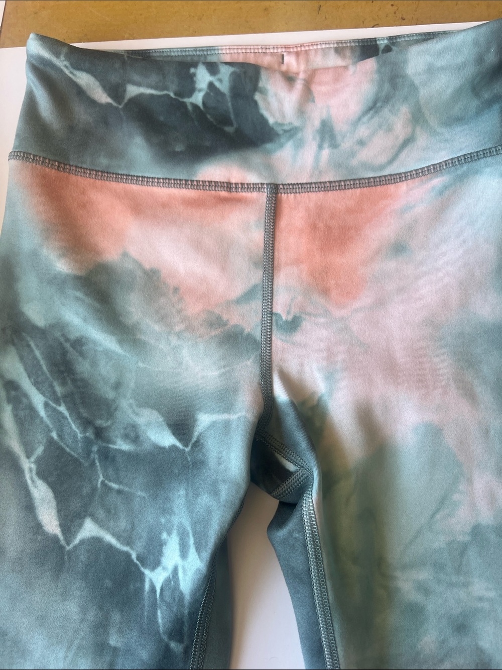 Athleta Girl Pink and Green Tie-Dye High-Rise Leggings (Big Girl)